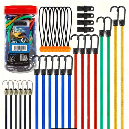 32 Piece Elastic Cord Set Heavy Duty Bungee Cords