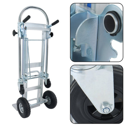 3-in-1 Convertible Aluminum Hand Truck, 1000 LB Capacity