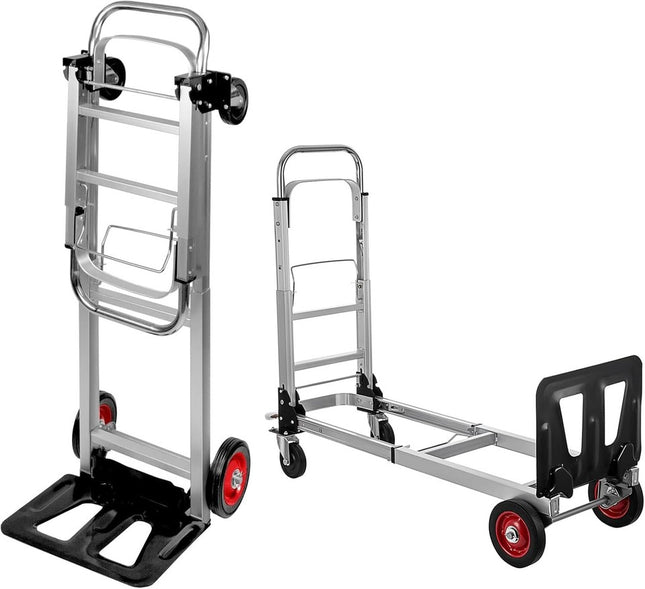 Aluminum 2-in-1 Folding Hand Truck Dolly, 450 LB Capacity