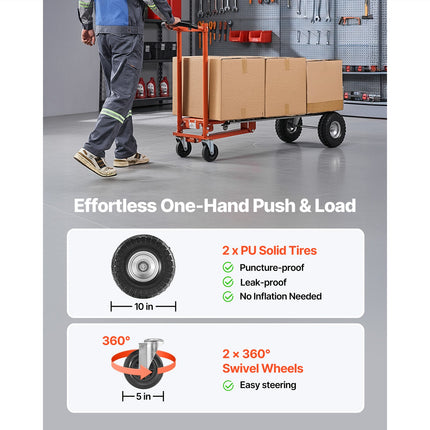 4-in-1 Aluminum Convertible Hand Truck, 1000 LB Capacity