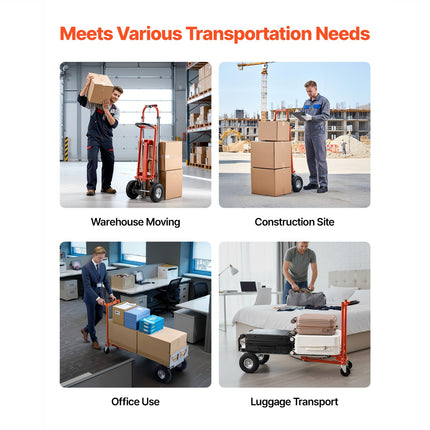 4-in-1 Aluminum Convertible Hand Truck, 1000 LB Capacity