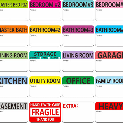 Moving Labels 500 Pack
