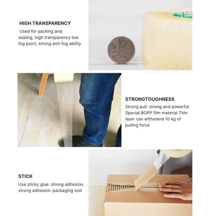 Clear Packing Tape 2" x 110 Yards 2 Mil – 6 Rolls
