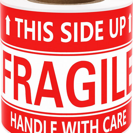 Fragile Stickers 3" x 5" — 100 Count Roll