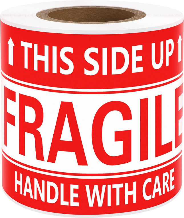 Fragile Stickers 3" x 5" — 100 Count Roll