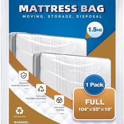 Plastic Mattress Storage Bag Waterproof Twin Full Queen King Moving Protector