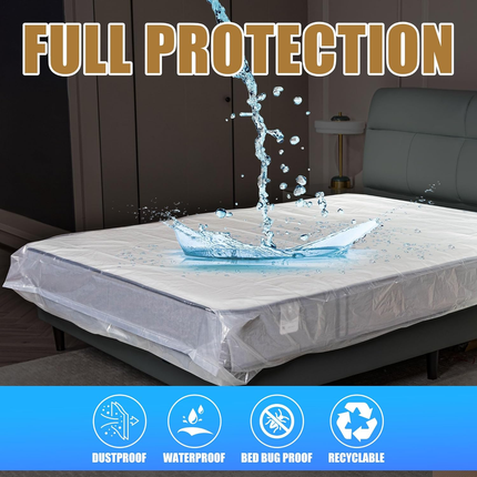 Plastic Mattress Storage Bag Waterproof Twin Full Queen King Moving Protector