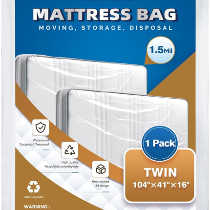 Plastic Mattress Storage Bag Waterproof Twin Full Queen King Moving Protector