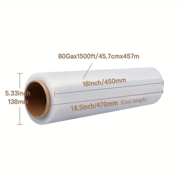 Stretch Wrap 18" x 1500 FT 80 Gauge – Clear Hand Film