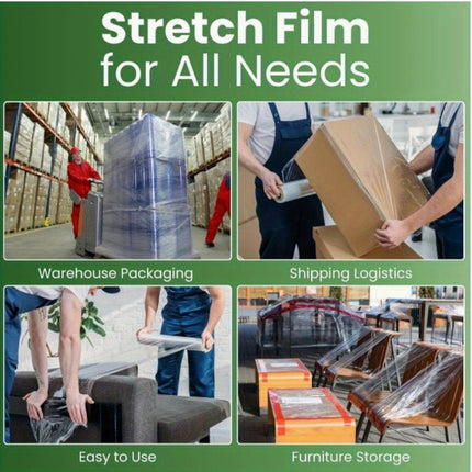 Stretch Wrap 18" x 1500 FT 80 Gauge – Clear Hand Film